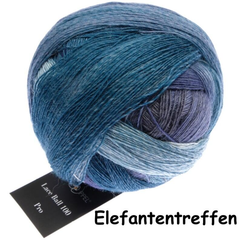 Schoppel Wolle Lace Ball 100 - 100g Lacegarn aus Merinowolle Farbe 2518 Elefantentreffen