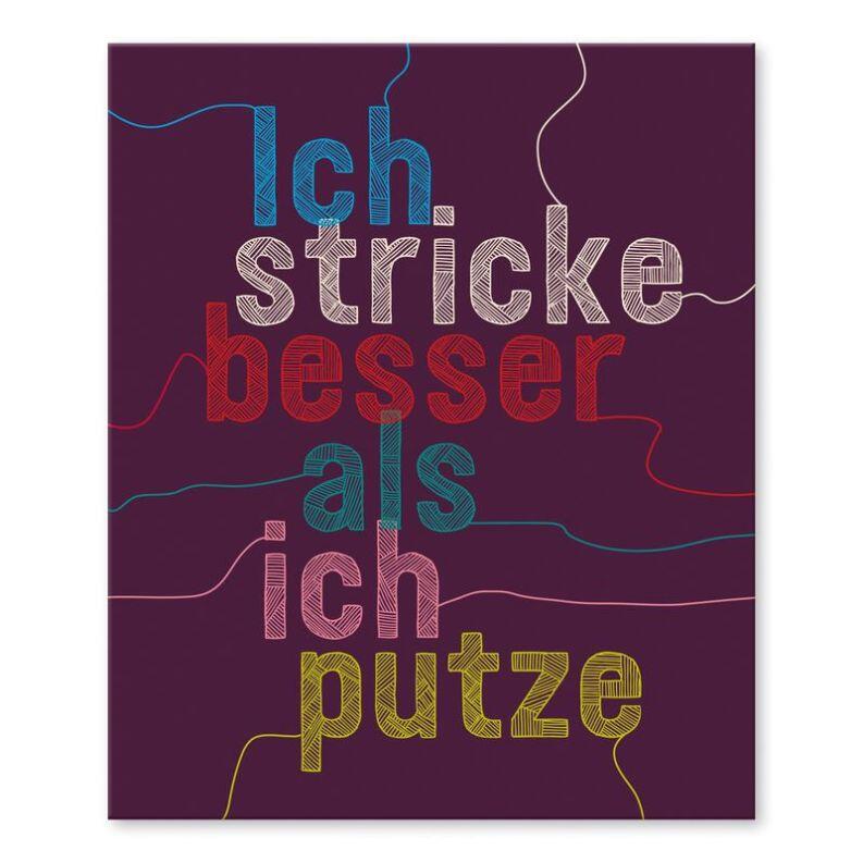 strickimicki - Brillenputztuch mit flotten Sprüchen : Ich stricke besser, als ich Putze