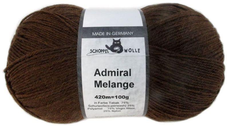 Schoppel Wolle Admiral 4-fach Melange Sockengarn Farbe Tabak
