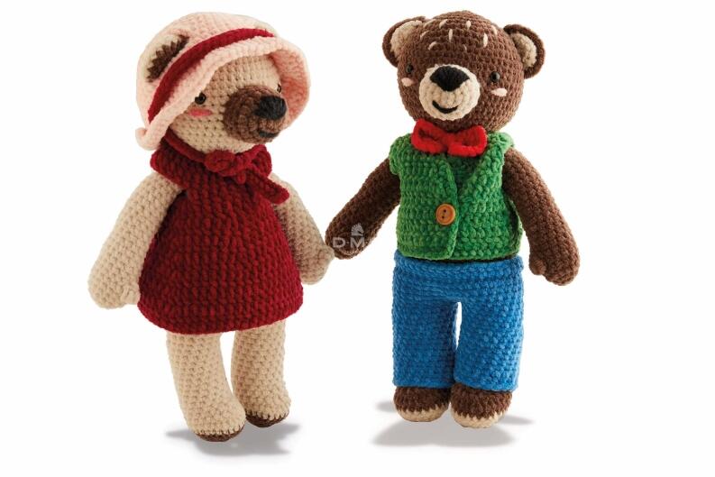 DMC Happy Chenille Book 6 - Bärenpicknick Modellbeispiel Bäreneltern