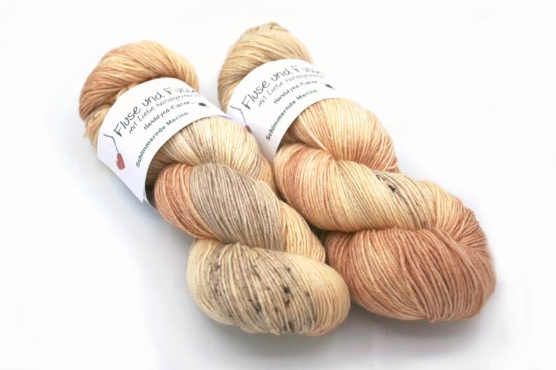 FuF Handdyed-Edition - Schimmernde Merino handgefärbt 100g Farbe: Champagnerlaune
