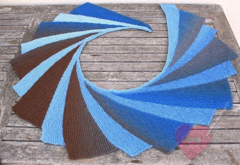 Strickanleitung Tuch Küstenlinie Variante 2 Küstennebel Musterbeispiel Schoppel Wolle Gradient