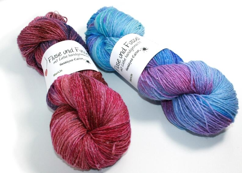 FuF Handdyed-Edition MerLin 100g - heimische Wolle mit Leinen