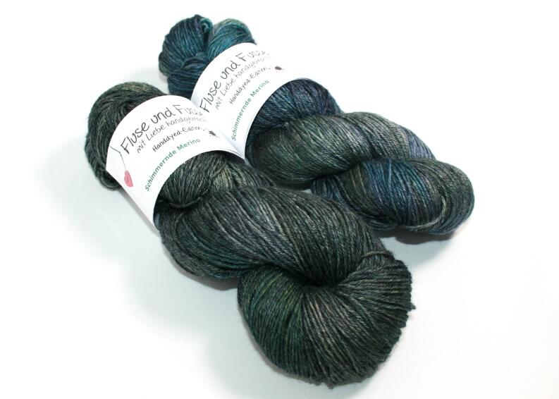 FuF Handdyed-Edition - Schimmernde Merino handgefärbt 100g Farbe: Schattenwald