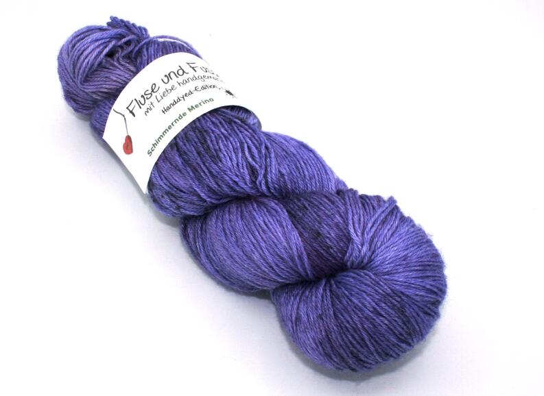 FuF Handdyed-Edition - Schimmernde Merino handgefärbt 100g Farbe: Violetta