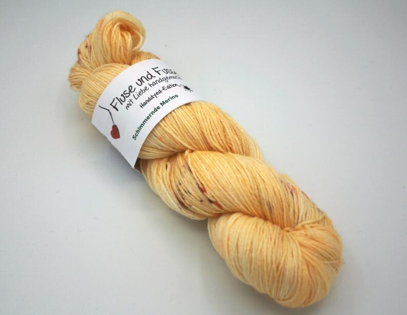 FuF Handdyed-Edition - Schimmernde Merino handgefärbt 100g Farbe: Vanillepudding