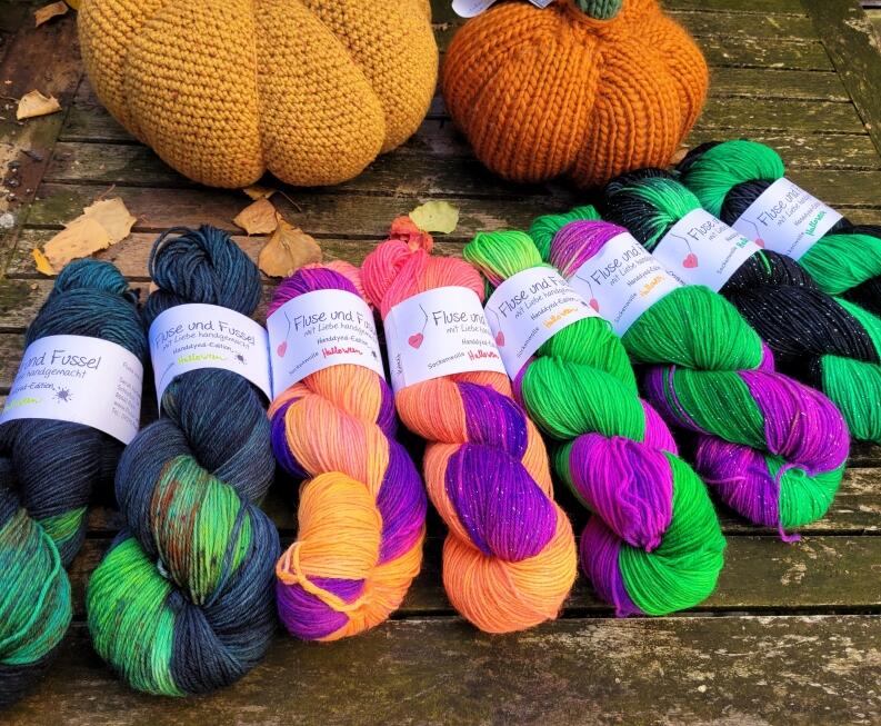 FuF Handdyed-Edition - Sockenwolle 100g Halloween 2023
