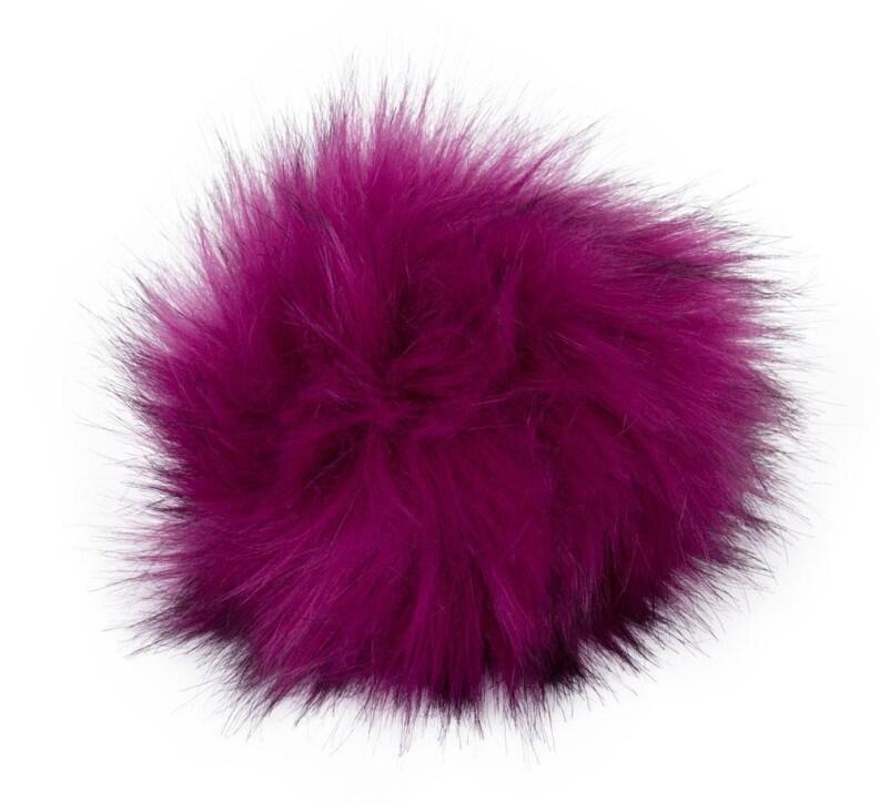 Kunstfellpompon 12-14cm - die tierfreundliche Pelz-Bommelvariante Farbe: magenta