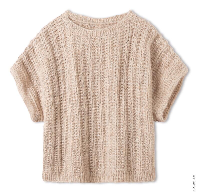 Lana Grossa Beloved Knits - Anleitung Elisa Slipover, Scarf & Hat Tanja Steinbach Modellbeispiel