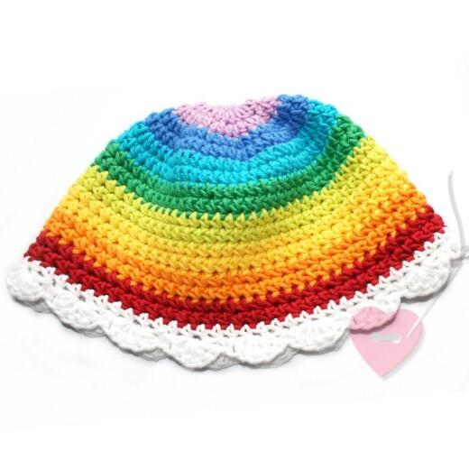 Sommerlicher Baby-Hut "Regenbogenfee" aus Baumwolle und Kapok