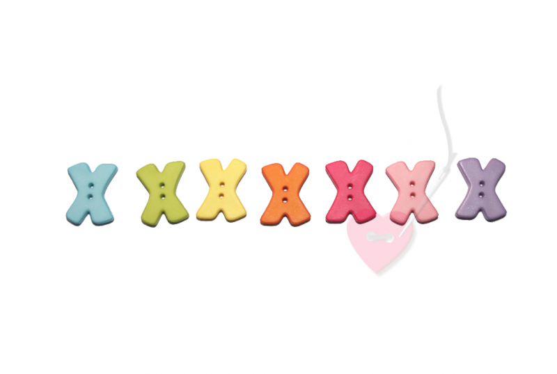 Buchstabenhits für Kids 18mm - 2-Loch Knopf "X"