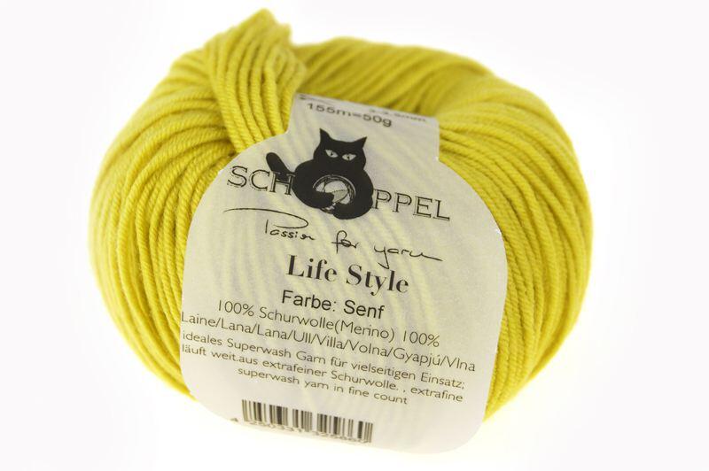 Schoppel Life Style uni - Wolle extra fein vom Merinoschaf Farbe: senf