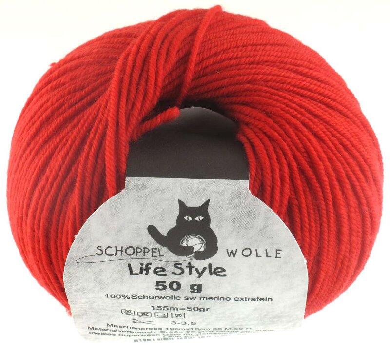 Schoppel Life Style uni - Wolle extra fein vom Merinoschaf in vielen schönen Farben feuer