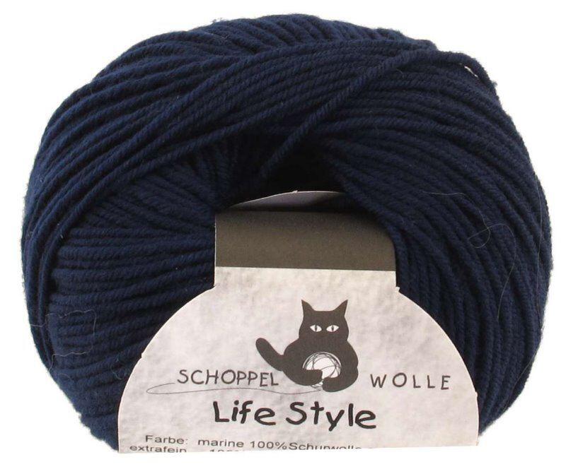 Schoppel Life Style uni - Wolle extra fein vom Merinoschaf Farbe: marine