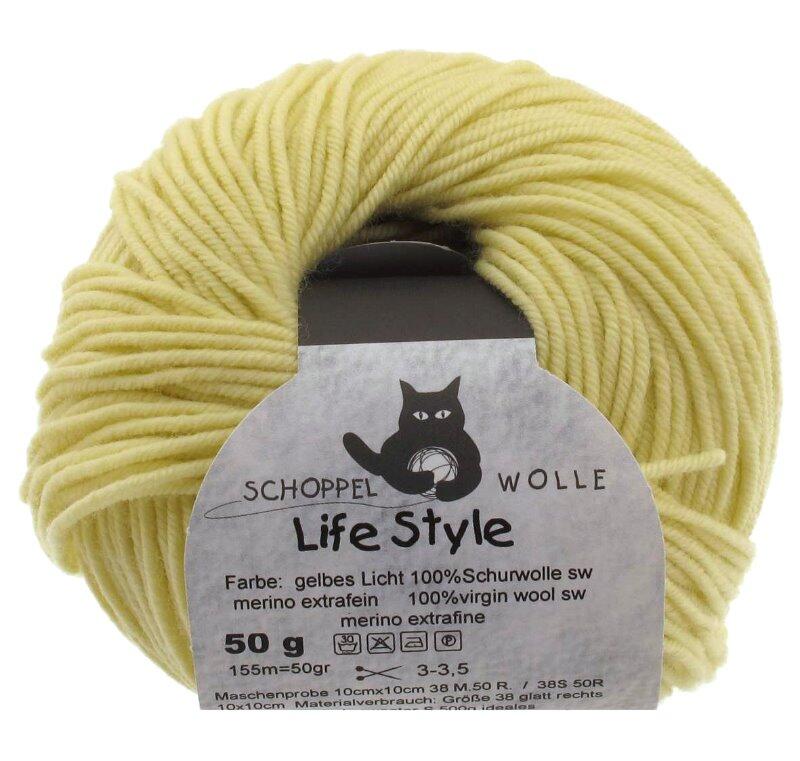 Schoppel Life Style uni - Wolle extra fein vom Merinoschaf in vielen schönen Farben gelbes Licht