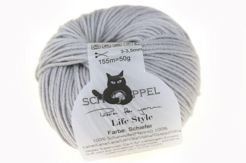 Schoppel Life Style uni - Wolle extra fein vom Merinoschaf Farbe: schiefer