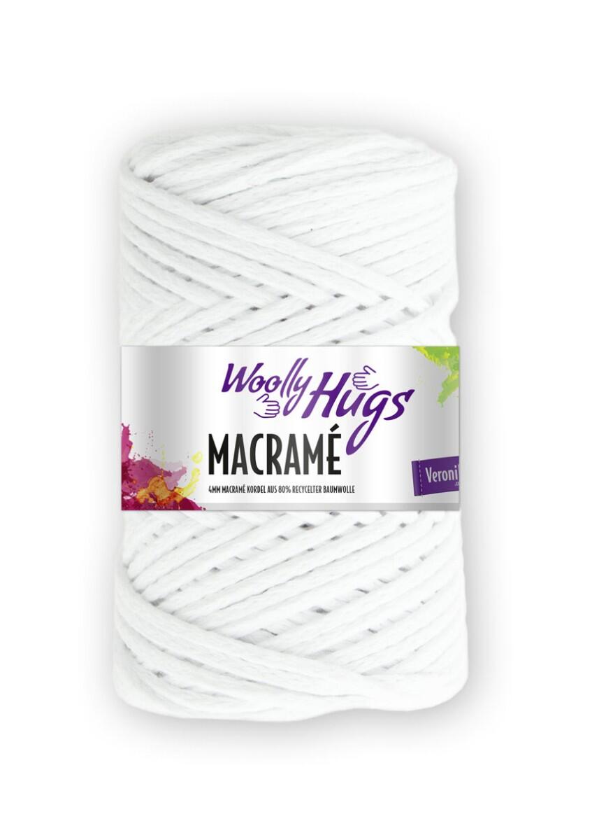 Woolly Hugs Makramé - 4mm Makrameegarn 200g Farbe: 01 Weiß