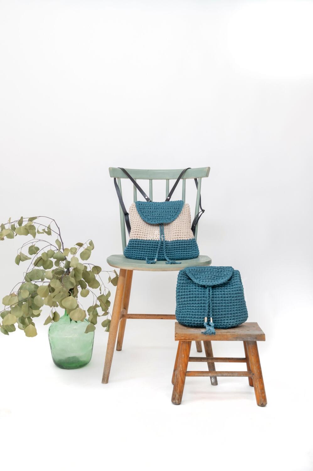 DMC Eco Vita Anleitungsheft Tape Yarn - Taschen häkeln Modellbeispiel