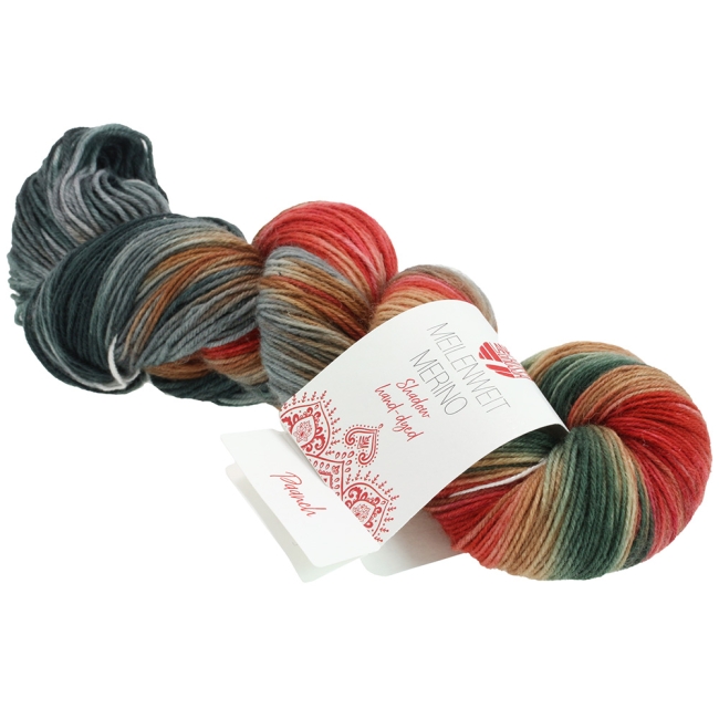 Lana Grossa Meilenweit Merino 100g hand-dyed SHADOW Farbe: 619 Paanch